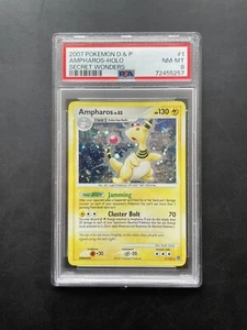 Graded Pokémon Card- Ampharos 1/132 (Secret Wonders, 2007) Holo, PSA 8 (NM-MT) - Picture 1 of 2