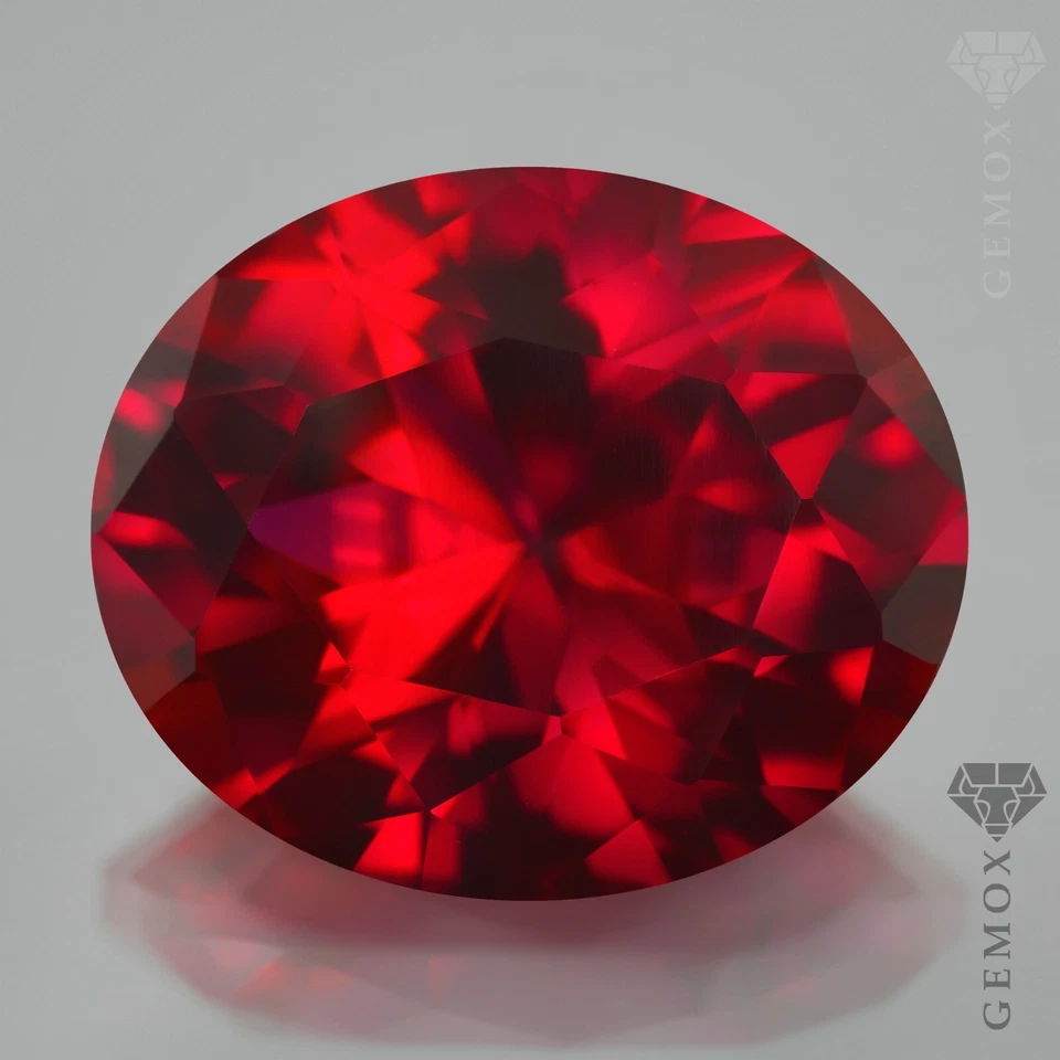 Real Ruby Loose Gemstone Lab-Grown Oval Cut classic ruby Rose Red Color Stone EU - Image 1 of 4