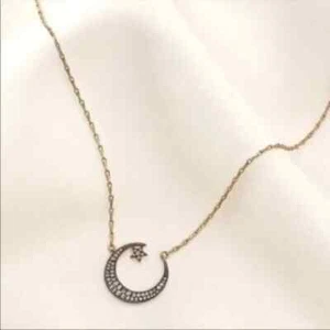 ¡¡¡OFERTA!!! Collar Stella and Dot oro pavé media luna, retirado/¡NUEVO EN PAQUETE! - Imagen 1 de 2