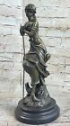 Figurine femme élégante en bronze classique Dreaming by Auguste Moreau Art Déco Nouveau