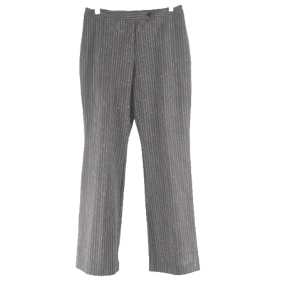 Hillard & Hanson Sz 8 Brown Pinstripe Polyester Rayon Blend Unlined Pant - Image 1 of 4