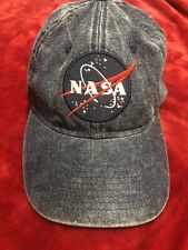 NASA Baseball Cap Blue Denim Adjustable Embroidered Hat