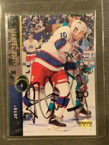 1994 ALEXEI ZHAMNOV AUTOGRAPH SIGNED CARD UPPER DECK Leaf Jets Card Blackhawks - Picture 1 of 2