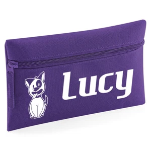 Estuche de lápices personalizado para niños perros mascotas animales dibujos animados regalo nombre de la escuela - Imagen 1 de 8