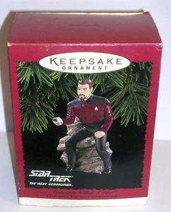 1996 HALLMARK STAR TREK NEXT GENERATION COMMANDER WILLIAM RIKER KEEPSAKE ORNAMNT - Picture 1 of 10