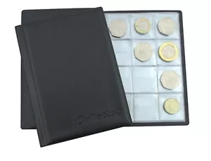 More details for coin album for 96 coins perfect for 50p £1 £2 coins folder book collector black