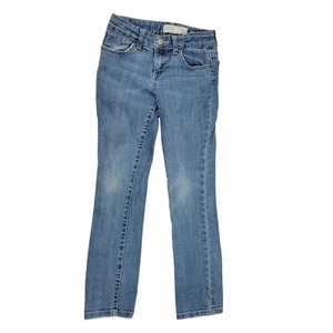 Old Navy Blue Jeans Girls Youth Sz 8 Skinny Stretch Embroiderd Adjustable Waist - Picture 1 of 19