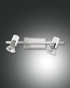 FABAS LUCE 2554-82-102 BINARIO ALICE BIANCO 2 LUCI GU10 ORIENTABILE - Foto 1 di 1