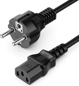 LOTE DE TRABAJO EU 100 x 1.8m CABLE DE ALIMENTACIÓN RED MONITOR PC CALDERA C13 PLOMO EU 2 PINES EURO - Imagen 1 de 10