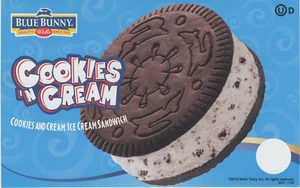 Lot of 2 Cookies N' Cream Sandwich, Ice Cream Truck Sticker decal 8"x5" - Picture 1 of 1