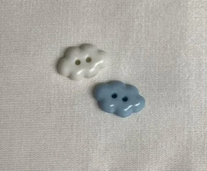 Cloud Plastic Button Set of 3 (Choose Blue or White) - Picture 1 of 3