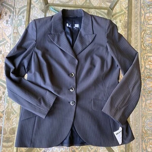 Marina Rinaldi Max Mara Blazer Pinstripe Size 21 12-14W Quiet Luxury Old Money - Picture 1 of 12