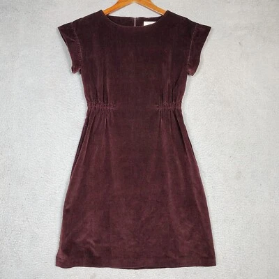 Vestido recto de lona Lands' End para mujer 0 vino pana elástico manga gorra Preppy Foto 1 de 4