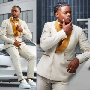 Traje Para Hombre Calce Regular Chal Solapa Formal Negocios Fiesta Ocasión Informal 2 Piezas - Imagen 1 de 15
