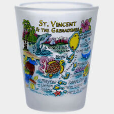 ST. VINCENT & THE GRENADINES MAP FROSTED SHOT GLASS 