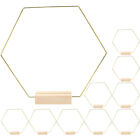 10 Metal Floral Hoops Hexagon Wedding Centerpiece with Base-CJ