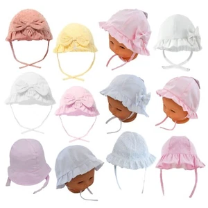 Baby Girl Sun Hat Summer Chin Strap Holiday Beach Cloche 0 3 6 9 12 18 24 Months - Picture 1 of 47