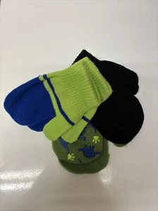 Mittens 3 Pack Kids Green Dinosaur, Blue, Black Mission Ridge New W/ Tag - Picture 1 of 6