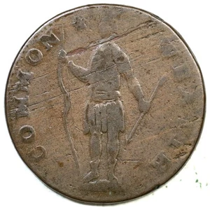 1788 11-F R-5- Slim Indian Massachusetts Cent Colonial Copper Coin - Picture 1 of 2