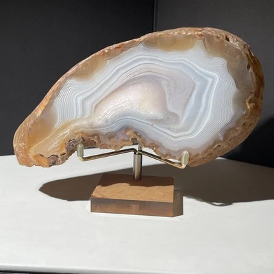 493G Natural Agate Slice Geode Polished Crystal Quartz Gemstone Healing - Image 1 of 4