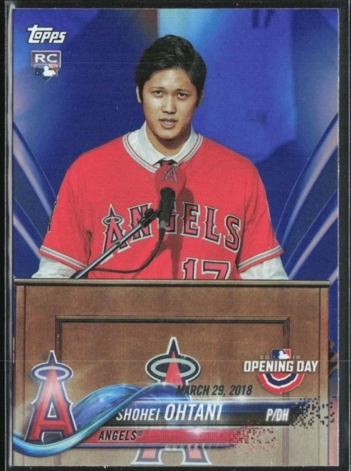 Shohei Ohtani 2018 Topps Opening Day Edition Blue Foil RC 200 Los Angeles Rookie - Image 1 of 2