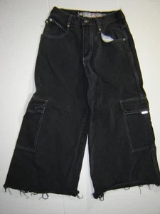 Kikwear Sound Vision Wide Leg Skater Pants Rave Goth Black Vintage 30x23 - Picture 1 of 9