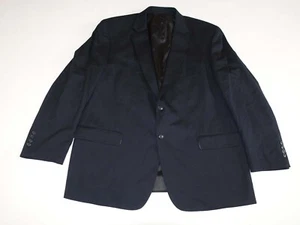 Palm Beach Men's Suit Jacket Size 48 Regular Black Blue Stripes Wool Blazer 48R - Picture 1 of 9