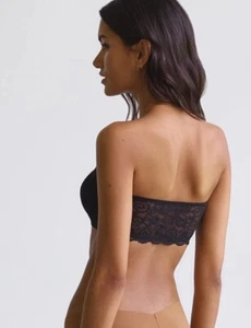 New Commando Women's Black Strapless Double Take Bandeau Bralette Bra Size S/M - Picture 1 of 4
