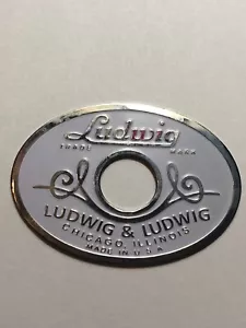 1930's Ludwig & Ludwig White & Silver Drum badge-Reproduction - Picture 1 of 3