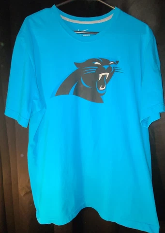 NEW Size XL Nike Carolina Panthers Blue Swoosh Graphic Short Sleeve T-Shirt Cover