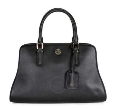 Tory Burch Robinson Black Leather Satchel Handbag - Image 1 of 4