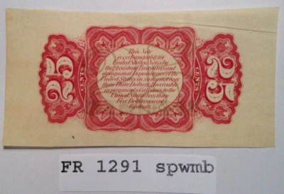 FR 1291 spwmb US Fractional Currency BACK Specimen UNC - Image 1 of 4