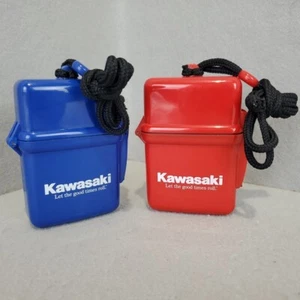 Lot of (2) Kawasaki Waterproof Floating Case Sea-doo Polaris Yamaha Waverunner - Picture 1 of 5