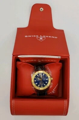 Swiss Legend Watch Chronograph Windmill  SL-70018-03-GB Genuine Leather Band - image 1 of 4