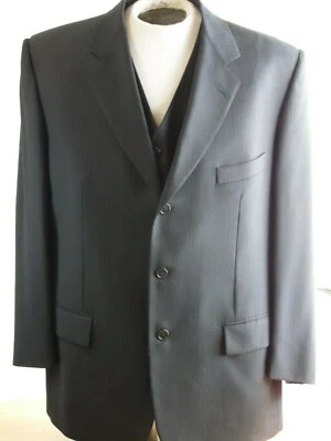 Corneliani Men's Navy/black/brown WOOL Suit Jacket and matching vest 44 Reg - Image 1 of 4
