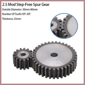 Spur Gear 2.5 Mod Transmission Gear With Step 45#Steel Pinion Motor Gear 10T~30T - Picture 1 of 12