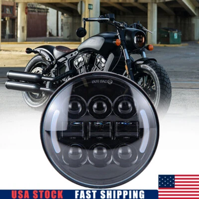 Faro LED de 5,75" con giro para Indian Scout Bobber 2017-2021/Twenty 2020-2024 Foto 1 de 4