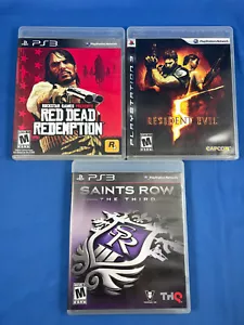 Red Dead Redemption ~ Resident Evil 5 ~ Saints Row dritte PS3 ~ getestet kostenloser Versand - Bild 1 von 6