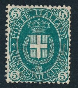 Italia Regno 1889 Umberto I 5 c. fondo pieno n.44 MNG (*) discreta centratura - Foto 1 di 1