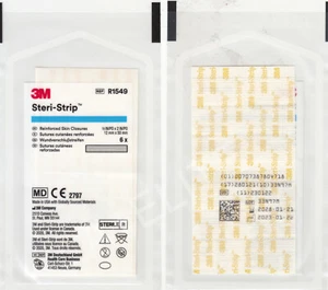 3M STERI-STRIP R1549 1/2""x2"" verstärkte Hautverschlüsse Klebebandagen 6er-Pack - Bild 1 von 1
