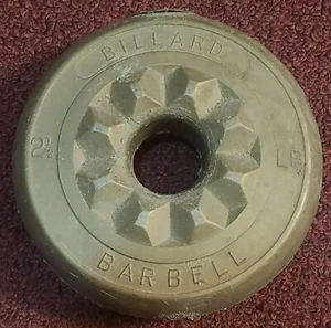 Vintage Weight Billard Barbell Gold Plastic Vinyl Covering 2.5 Lb Plate - Picture 1 of 4
