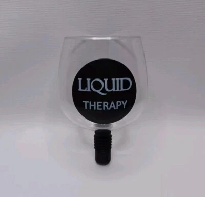 Tapón de botella de vino de terapia líquida bebida a través de copa de vino de plástico Foto 1 de 4
