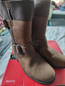 UGG Oregon Suede Tall Buckle Winter Moto Boots Brown Size 6