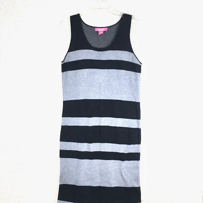 Vestido Suéter Catherine Malandrino Mujer L Vaina Sin Mangas Midi Negro Gris Foto 1 de 4