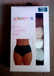 Joyspun Soft Seamless High Cut Brief Panties 6-Pack Womens Size XXXL 22 - Picture 1 of 2