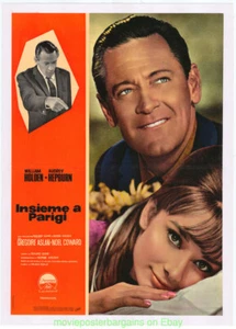 PARIS WHEN IT SIZZLES MOVIE POSTER ITALIAN 1 NOW ON LINEN AUDREY HEPBURN 1964. - Picture 1 of 2