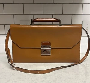 Michael Kors Unisex Cooper Pebbled Genuine Leather Brompton Briefcase Brown NS - Picture 1 of 9