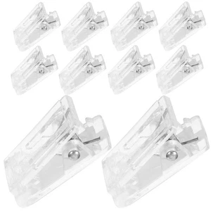  10 Stück Selbstklebende Clips Kunststoffclips Kleine Federclips Brustkarte Feder - Bild 1 von 12