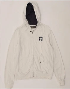 CONVERSE Mens Zip Hoodie Sweater Medium White Cotton UU13 - Picture 1 of 4