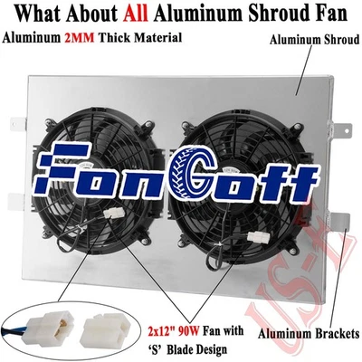 28" Aluminum Shroud Electric Fan For 99-13 Chevy Silverado 1500 GMC Sierra 2500 Foto 1 de 4